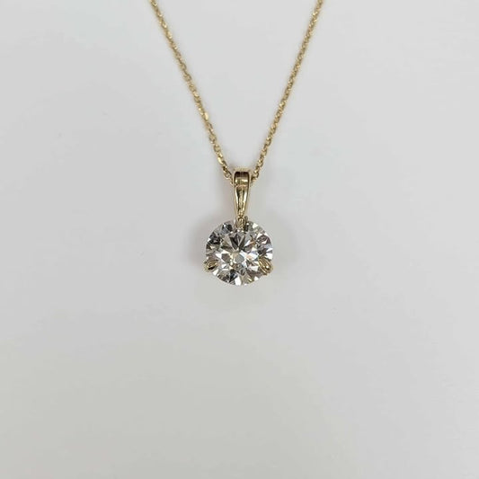 1.22 CT Lab Created Diamond Solitaire Necklace in 14k Gold