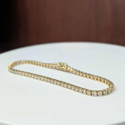 4.00 CT.T.W. Round-cut Diamond Tennis Bracelet in 14k Gold