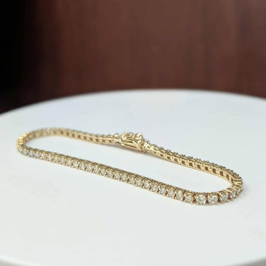 4.00 CT.T.W. Round-cut Diamond Tennis Bracelet in 14k Gold