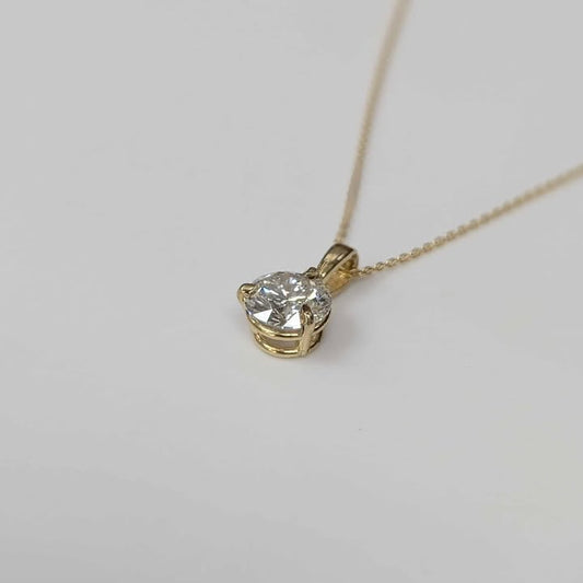 1.22 CT Lab Created Diamond Solitaire Necklace in 14k Gold