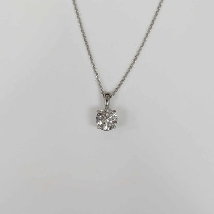 Lab Created Diamond Solitaire Necklace in 14k White Gold