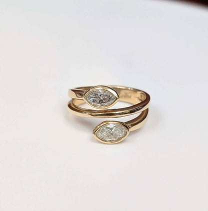 1.13 CT.T.W Toi Et Moi Marquis Ring in 14k Gold