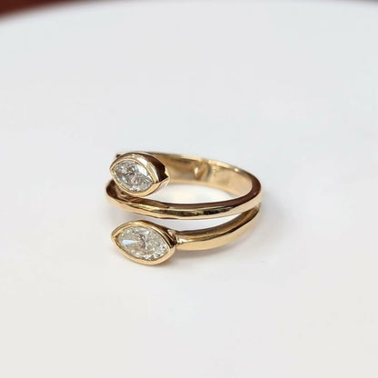1.13 CT.T.W Toi Et Moi Marquis Ring in 14k Gold