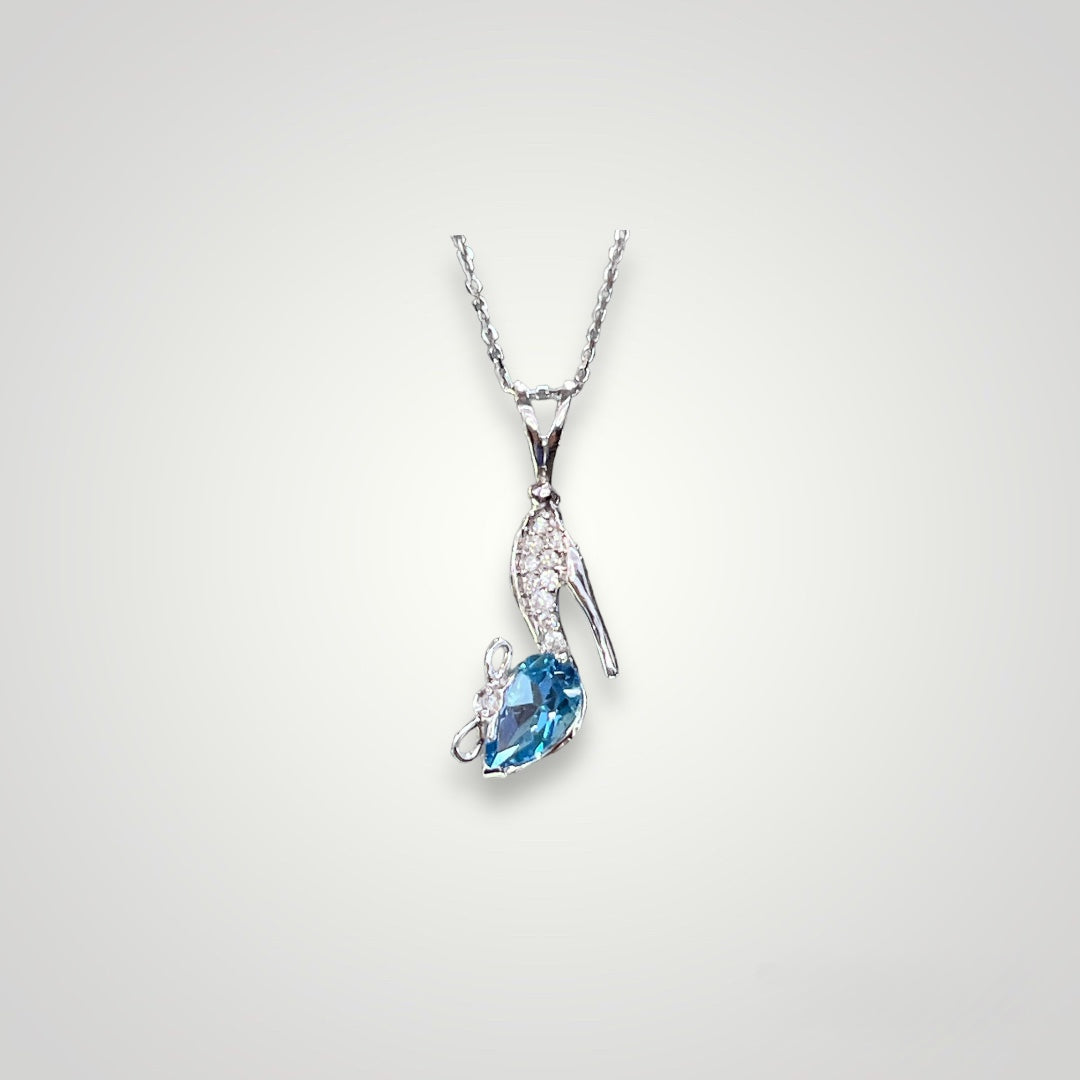 Blue Topaz High Heel Pendant