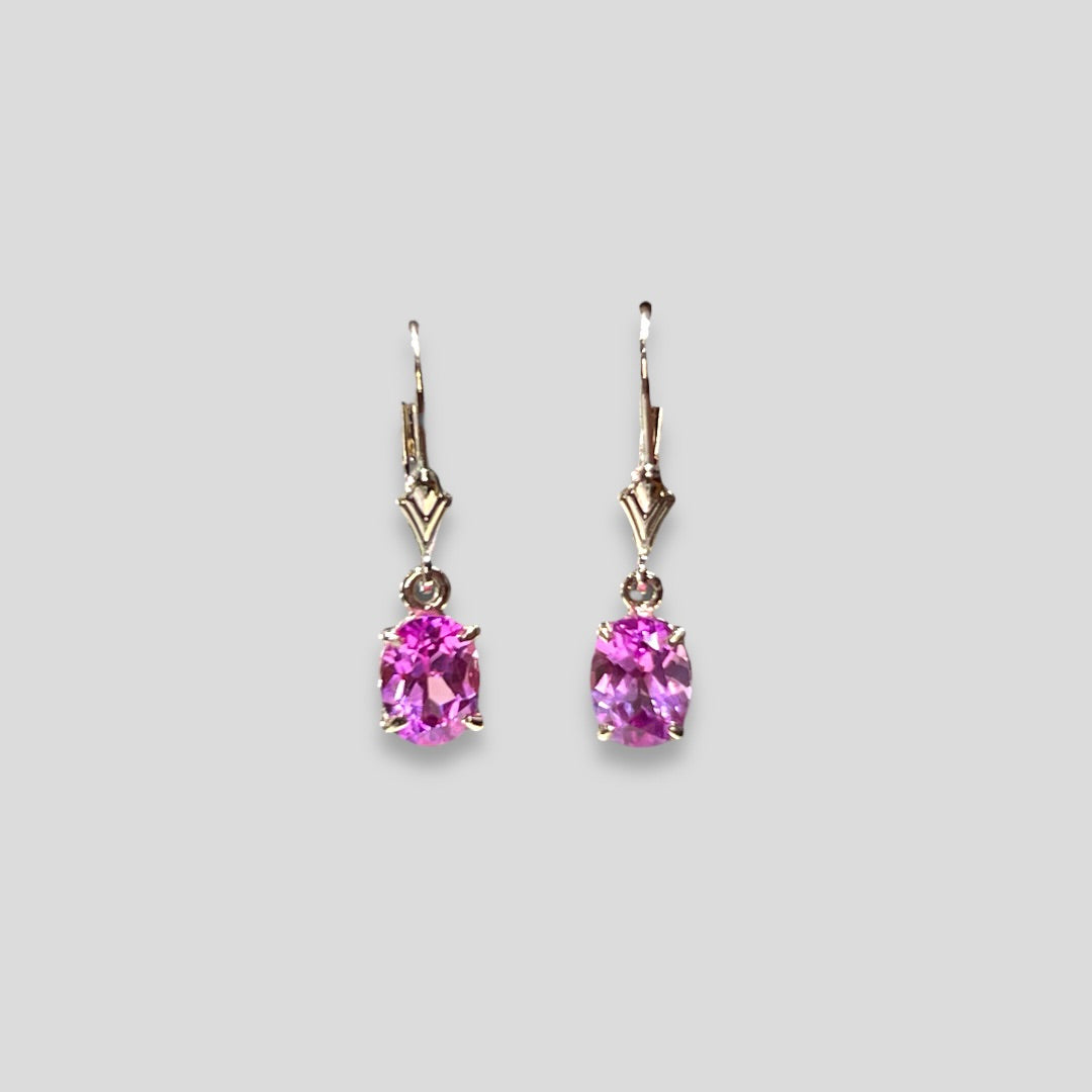 Pink Topaz Dangle Earrings