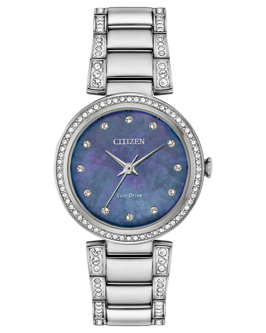 CITIZEN Eco-Drive Silhouette Crystal Blue Mother of Pearl Ladies Watch