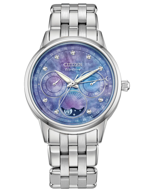 CITIZEN Eco-Drive Calendrier Blue Mother-of-Pearl & Diamond Ladies Watch