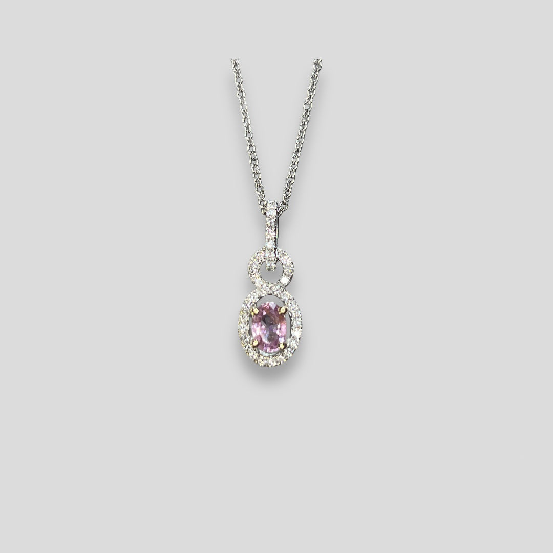 Diamond & Pink Sapphire Pendant - Q&T Jewelry