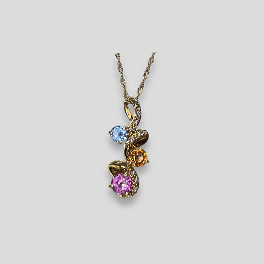Multi-Sapphire and Diamond Pendant - Q&T Jewelry