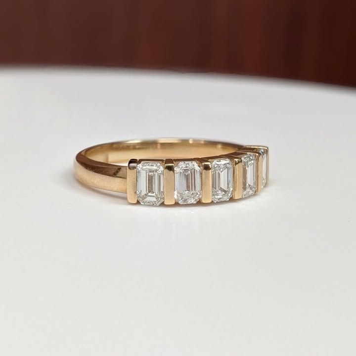 1.50 CT.T.W. Emerald-cut 5-Stone Lab Grown Diamond Band in 14k Gold