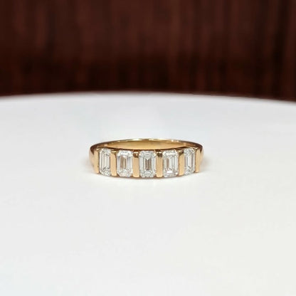 1.50 CT.T.W. Emerald-cut 5-Stone Lab Grown Diamond Band in 14k Gold