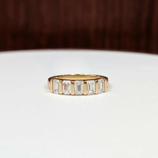 1.50 CT.T.W. Emerald-cut 5-Stone Lab Grown Diamond Band in 14k Gold