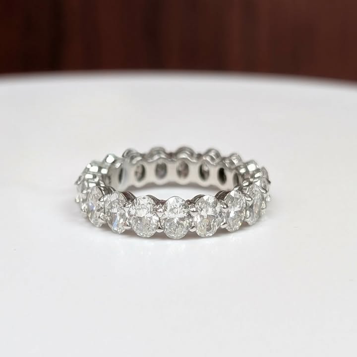 4.71 CT.T.W. Oval-cut Lab Grown Diamond Eternity Band in 14k White Gold