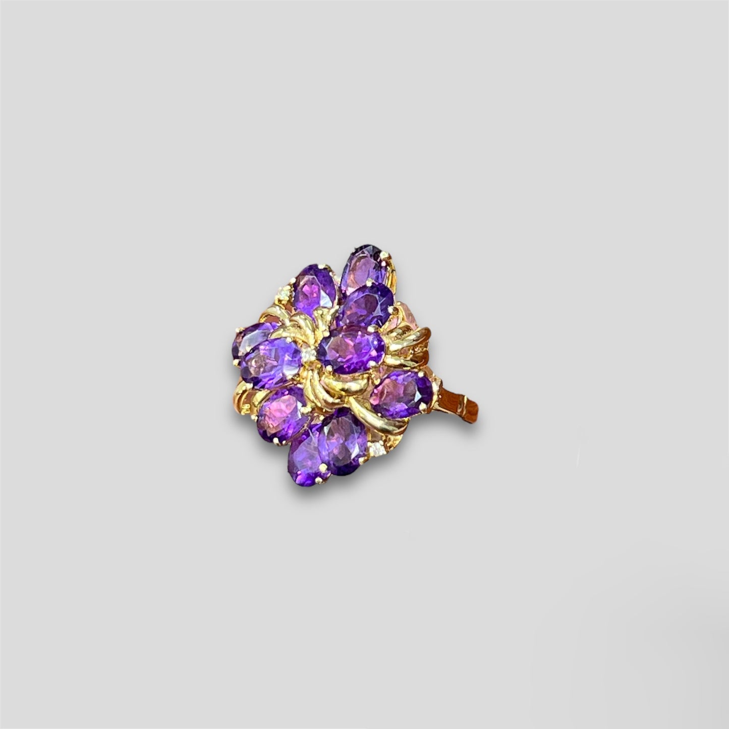 Amethyst Flower Cocktail Ring