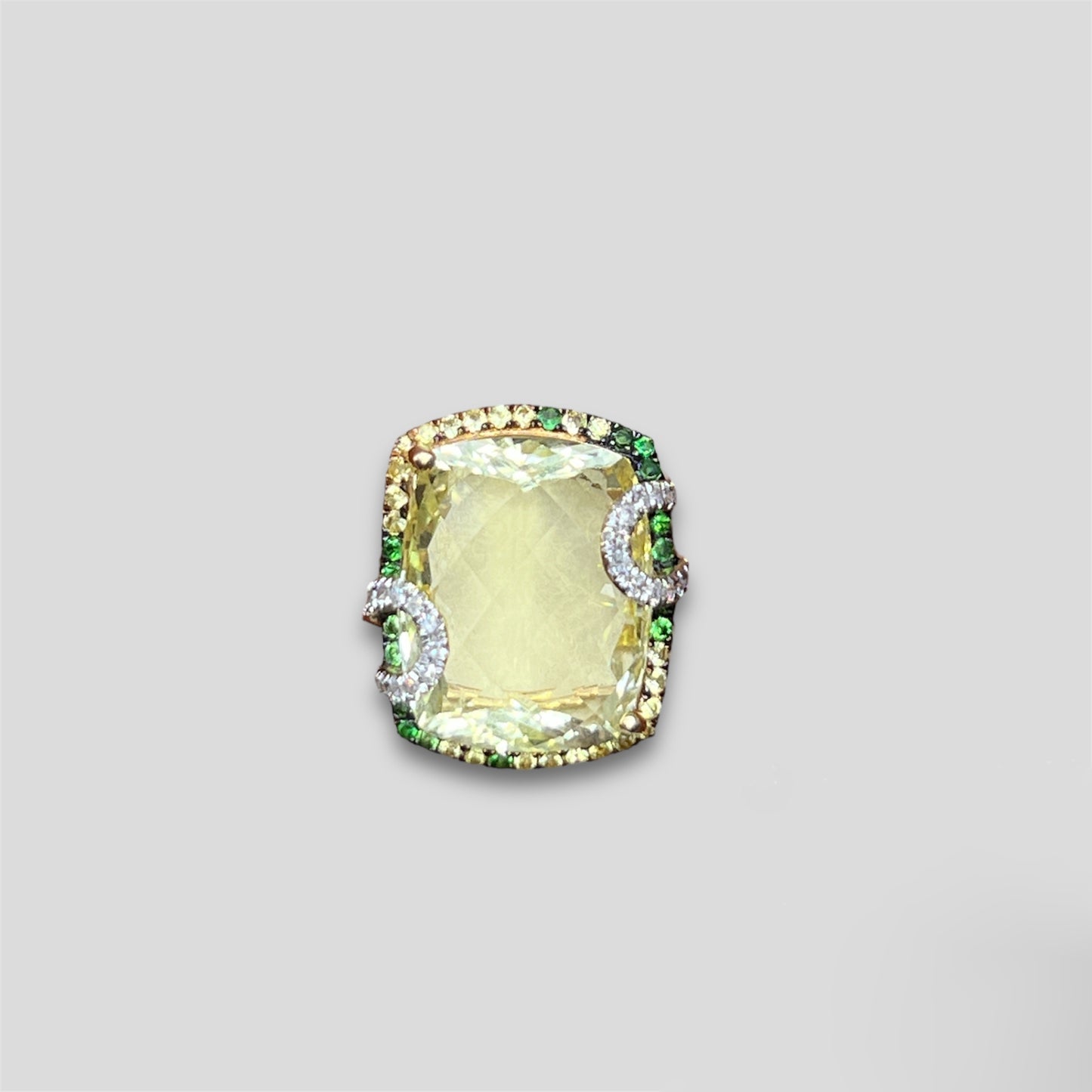 Lemon Quartz Cocktail Ring