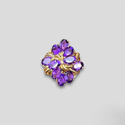 Amethyst Flower Cocktail Ring