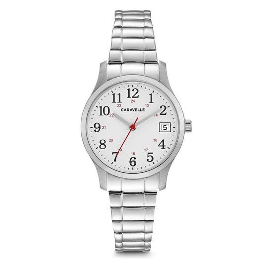 Caravelle Silver-Tone Traditional Expandable Band Ladies Watch