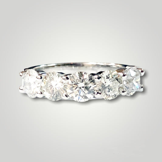 14K White Gold 2.05ct Diamond Anniversary Ring - Q&T Jewelry