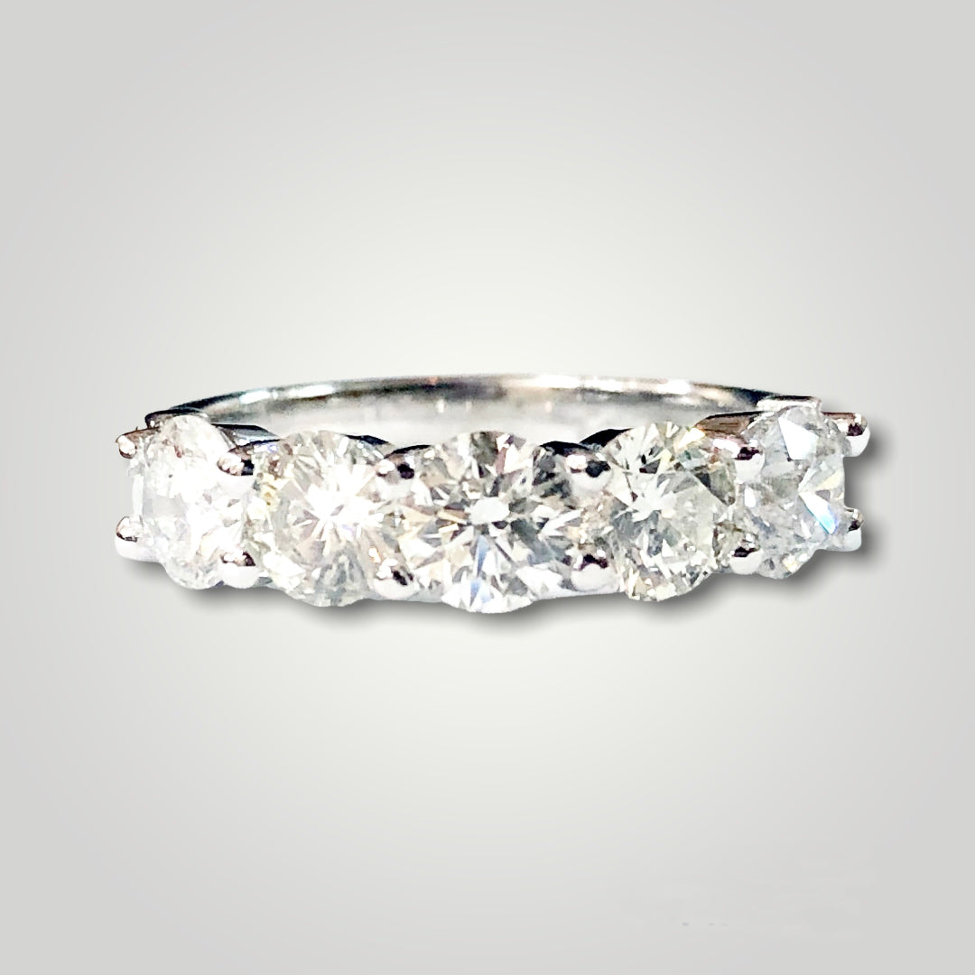 14K White Gold 2.05ct Diamond Anniversary Ring - Q&T Jewelry