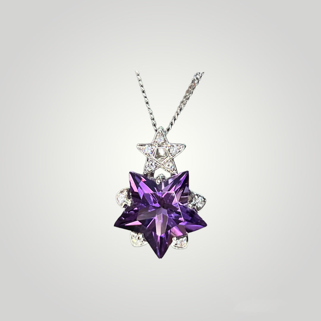Purple Amethyst Star Pendant - Q&T Jewelry
