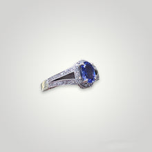 Load image into Gallery viewer, Oval Tanzanite Double Band Ring