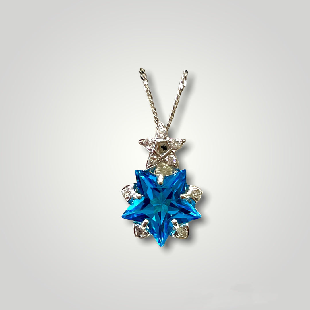 Topaz & Diamond Star Pendant - Q&T Jewelry
