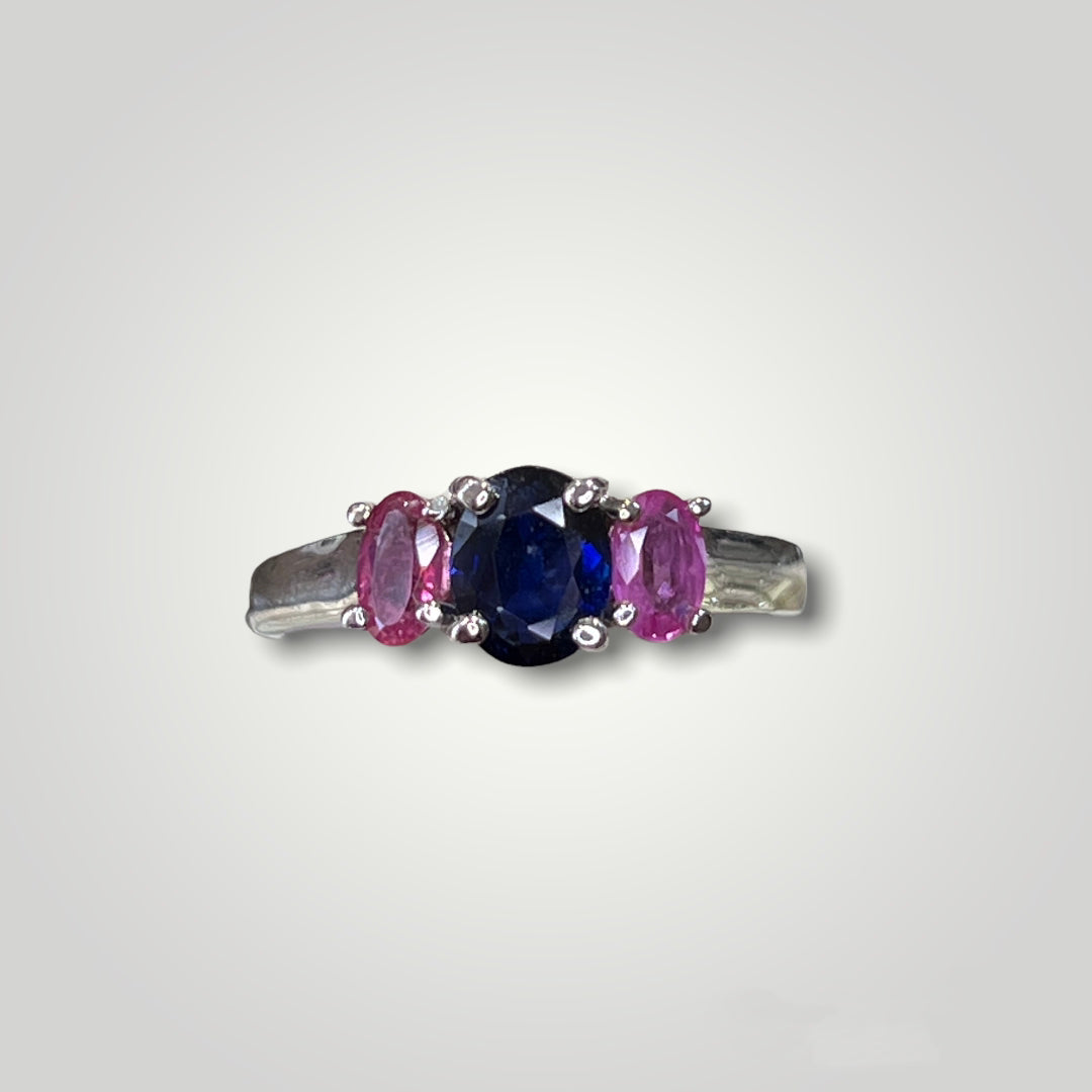 Blue and Pink Sapphire Ring - Q&T Jewelry