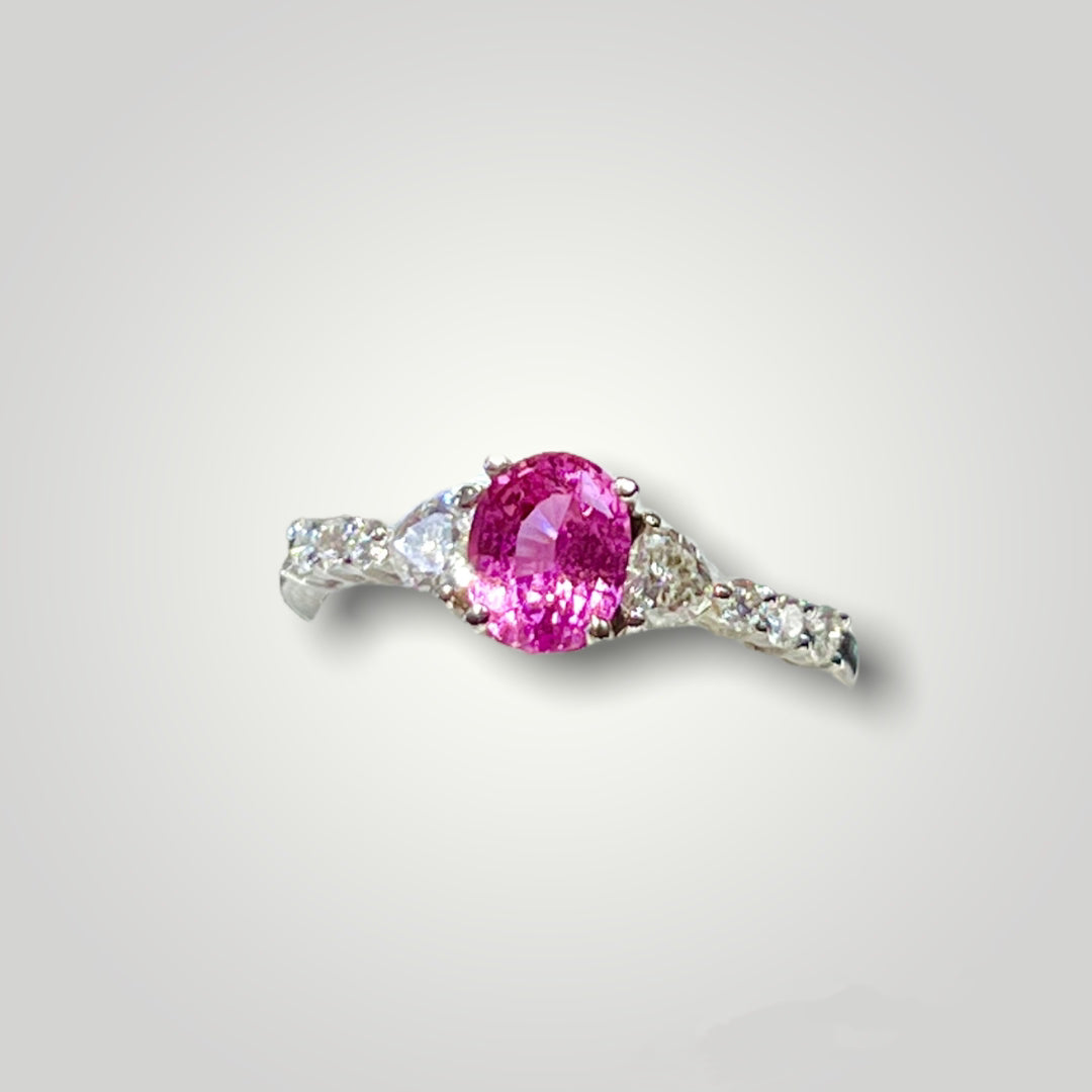 Pink Sapphire and Diamond Ring - Q&T Jewelry
