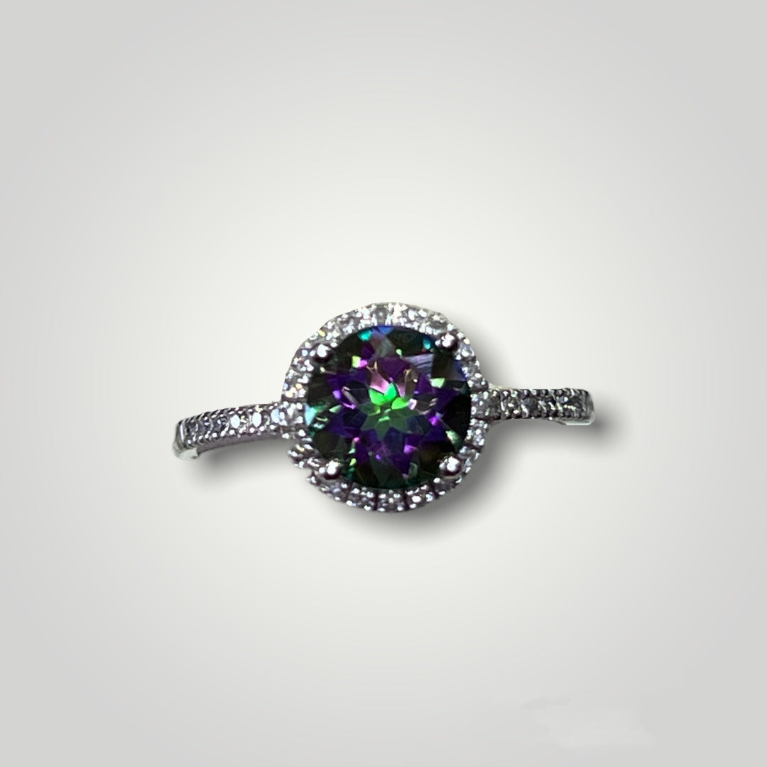 Mystic Topaz White Gold Ring - Q&T Jewelry