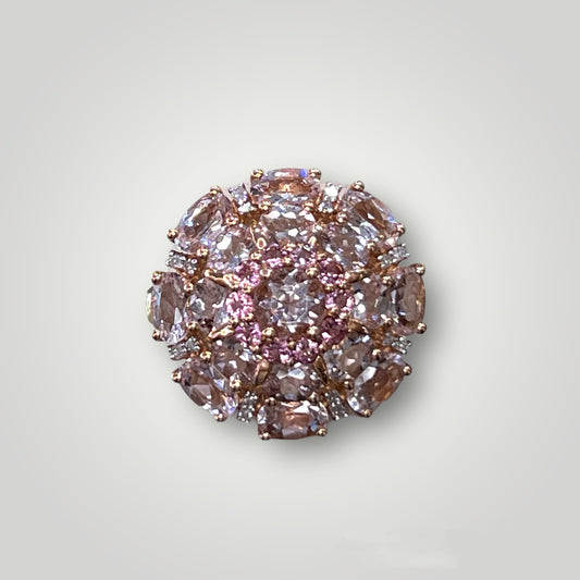 Rose Gold Morganite Flower Ring - Q&T Jewelry