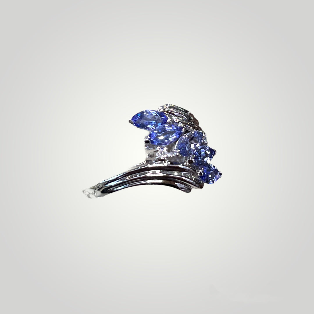 Tanzanite Marquise Ring with diamonds