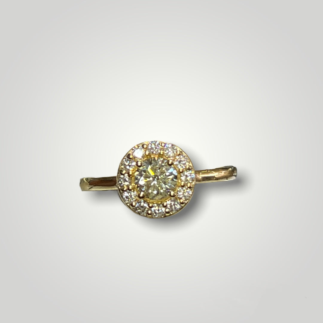14K Round Diamond Halo Ring - Q&T Jewelry