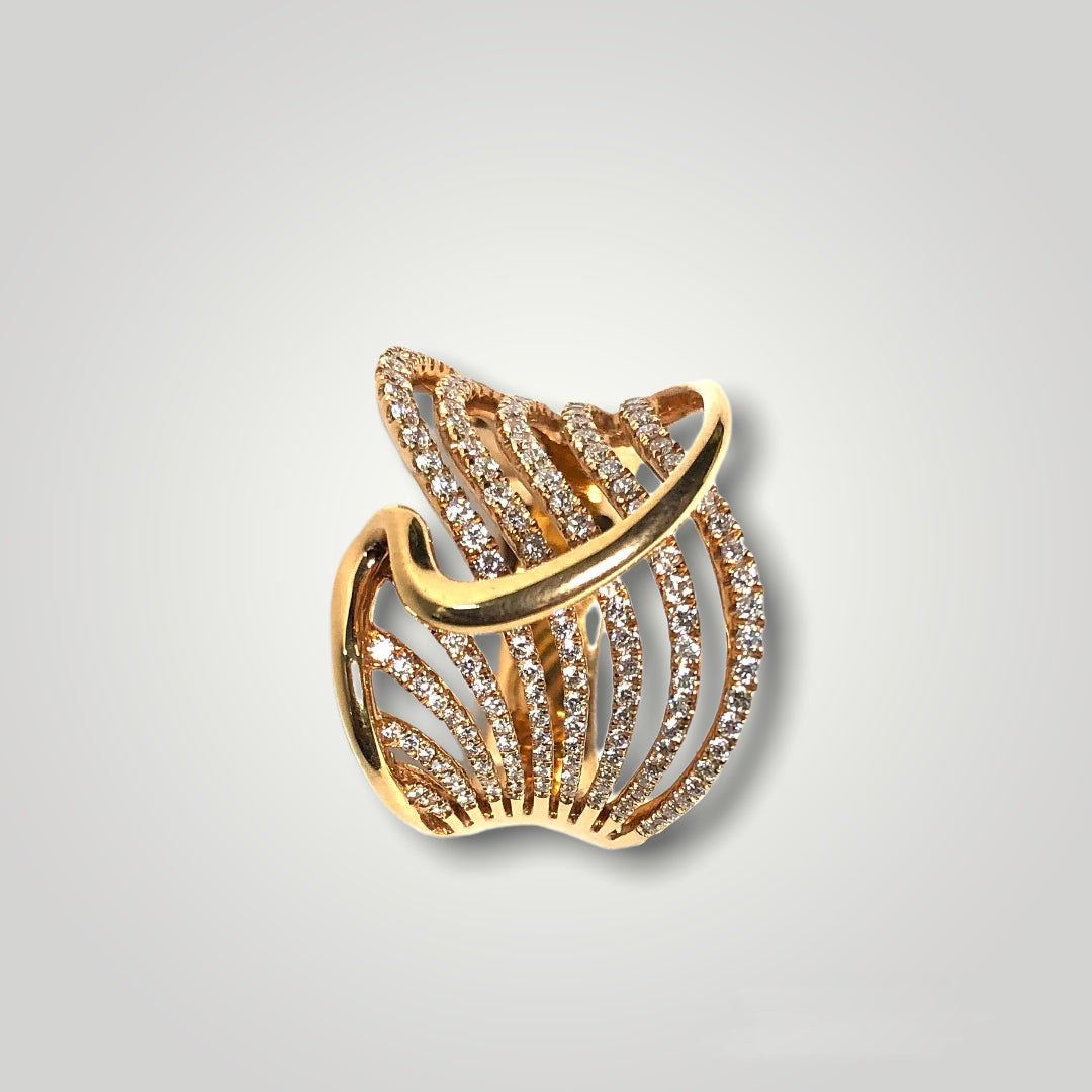 18k rose gold diamond right hand ring Q&T jewelry - Q&T Jewelry