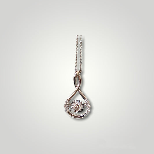 14KW Swinging Diamond Necklace - Q&T Jewelry