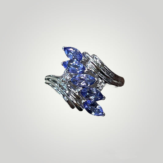 Tanzanite Marquise Ring with diamonds