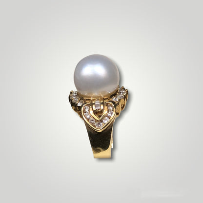 South Sea Pearl & Diamond Ring - Q&T Jewelry