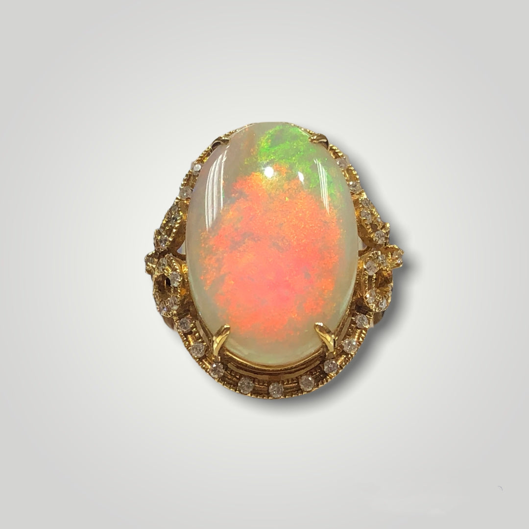 Opal & Diamond Ring - Q&T Jewelry