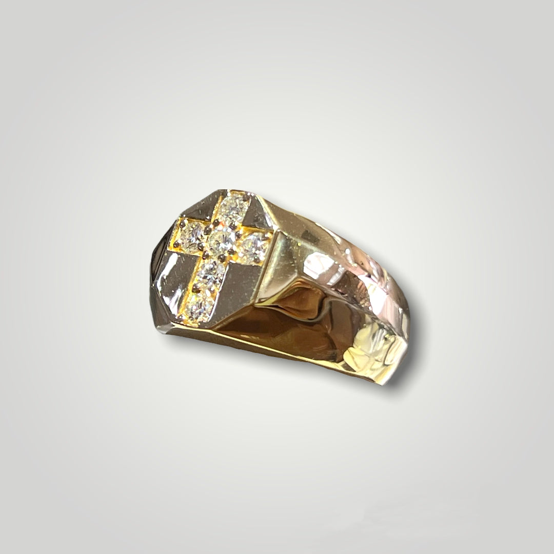 .63ct Diamond Cross Design Ring 14KY - Q&T Jewelry