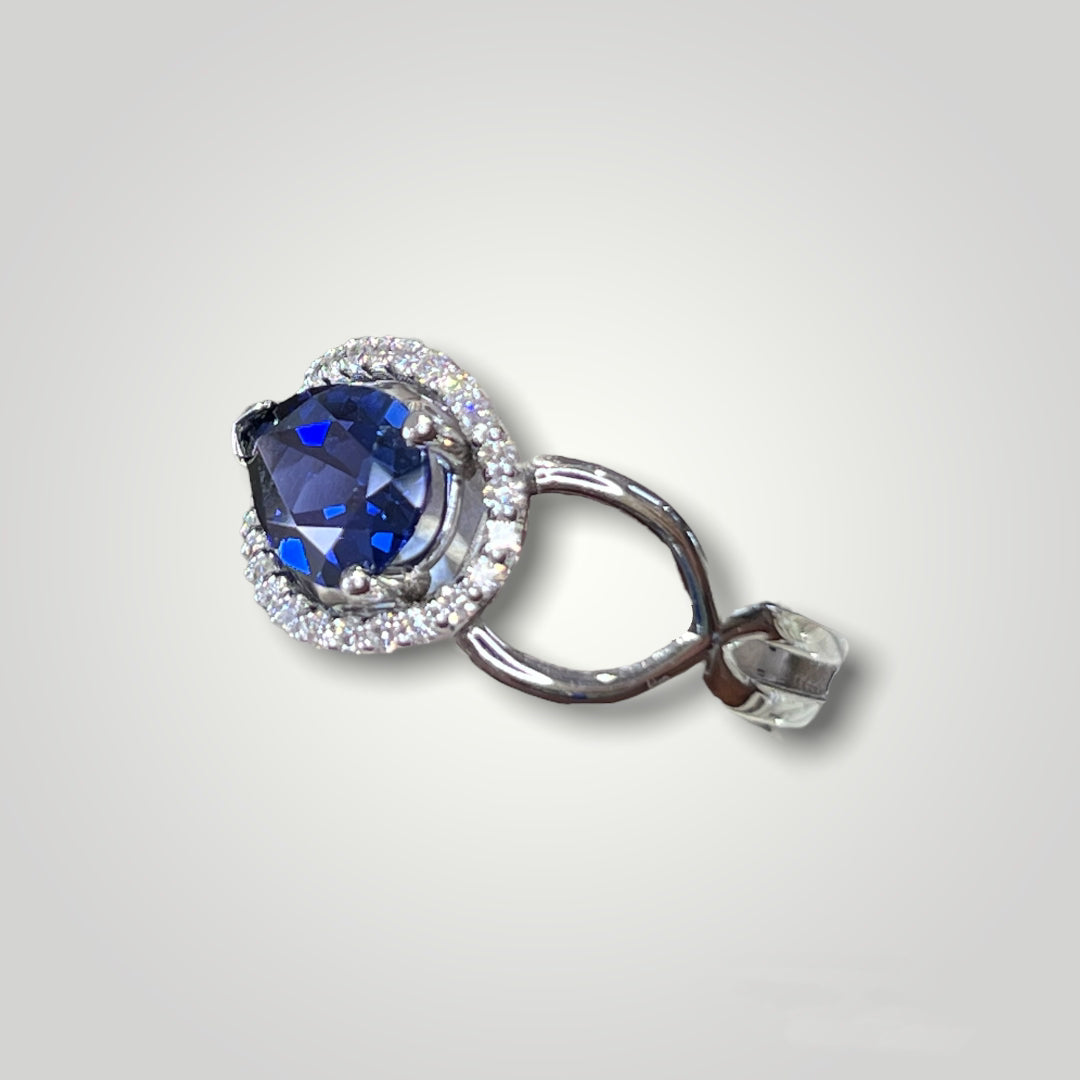 Ladies Blue Sapphire & Diamond  Ring - Q&T Jewelry