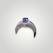 Load image into Gallery viewer, Oval Tanzanite Double Band Ring