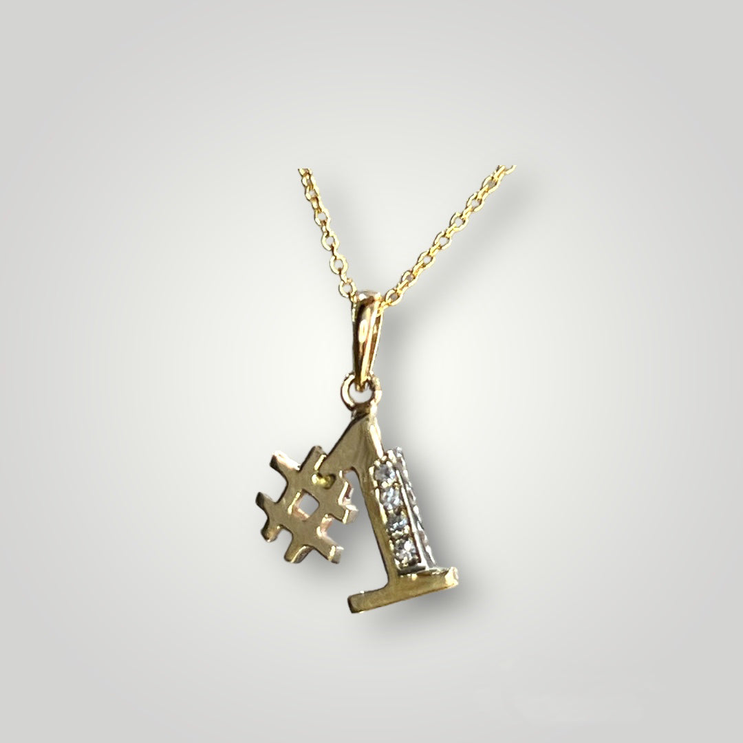 #1 Gold and Diamond Pendant