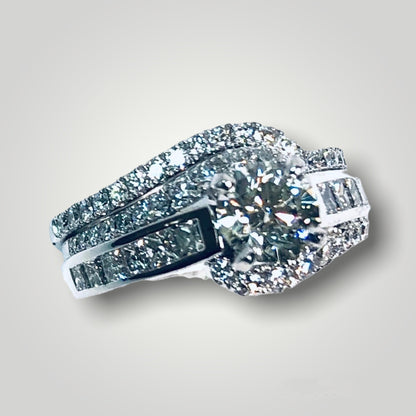 18k white gold diamond engagement ring - Q&T Jewelry
