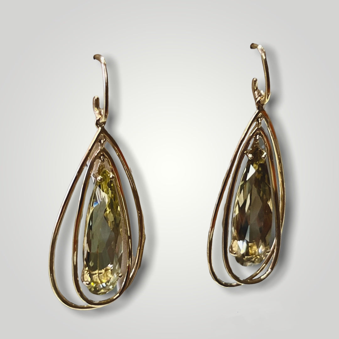 Lemon Quartz Dangle Earrings - Q&T Jewelry