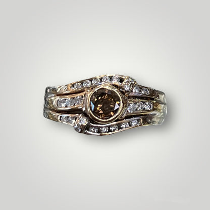 Two Tone Champagne Diamond Ring