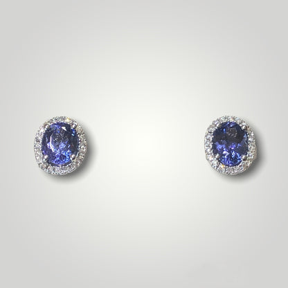 Oval Tanzanite Diamond Earrings - Q&T Jewelry