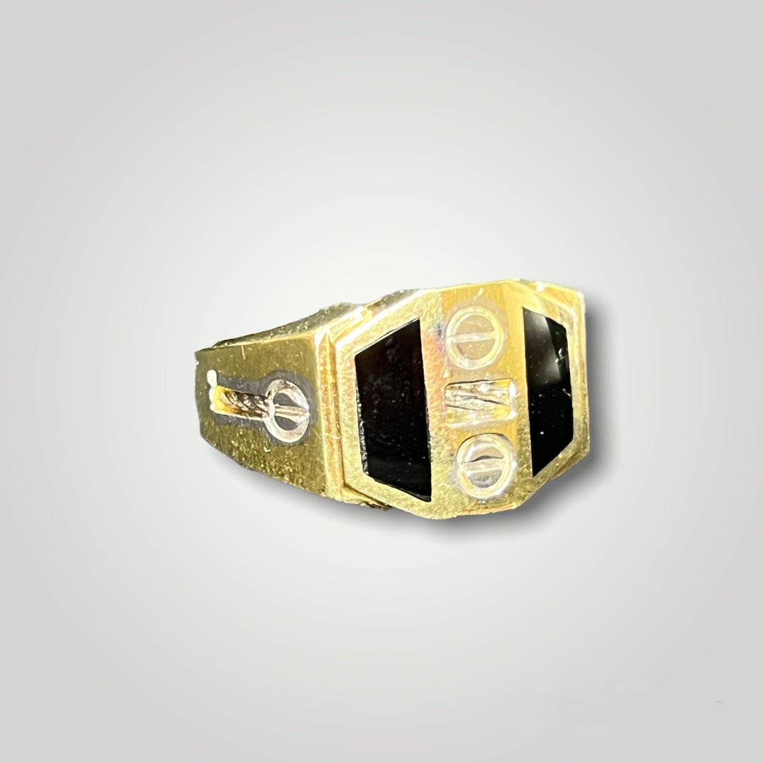 Men’s Gold and Onyx Ring - Q&T Jewelry