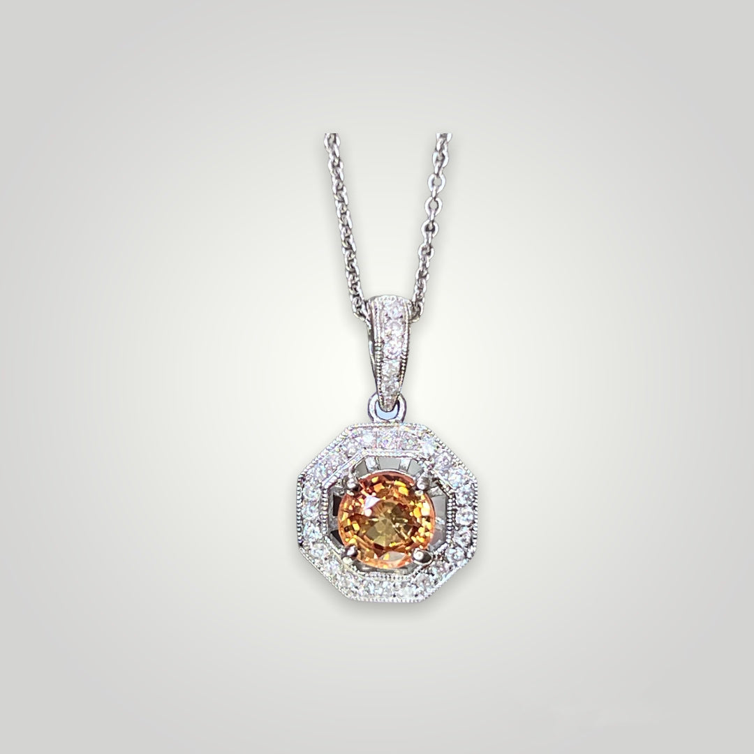 Orange Citrine and Diamond Pendants - Q&T Jewelry