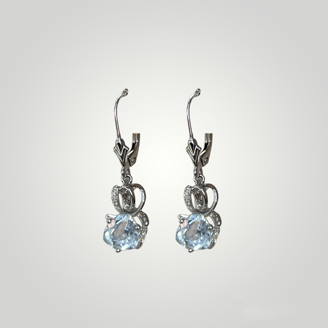 Aquamarine Dangle Earrings - Q&T Jewelry
