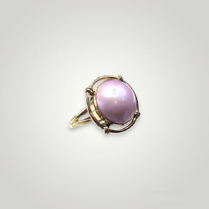 Pink Mabe Pearl Ring
