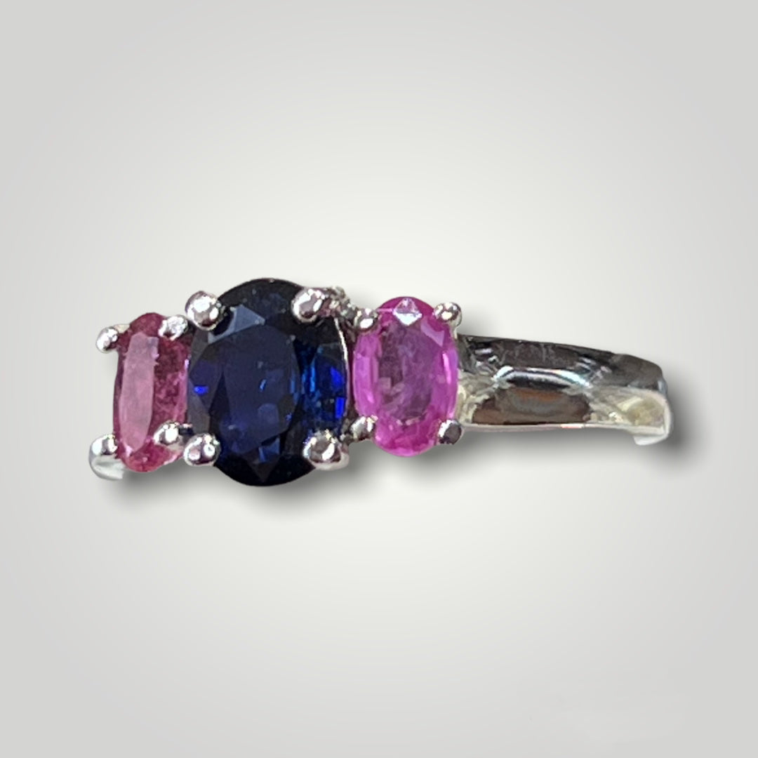 Blue and Pink Sapphire Ring - Q&T Jewelry
